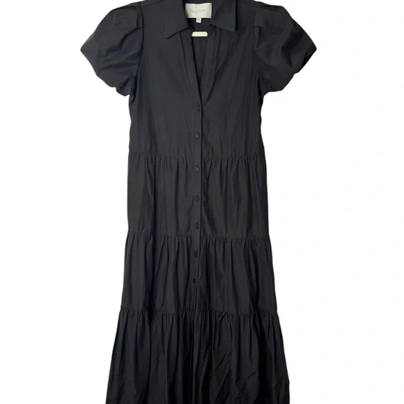 Brochu Walker The Havana Iconic Classic Shirt Maxi Dress Puff Sleeves XS - Picture 9 of 14